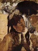 Edgar Degas The Woman Play Parasol oil painting reproduction